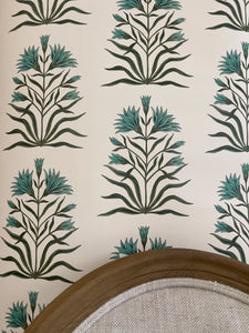 Lily Non Woven Wallpaper SAMPLE A4 size (approx) | Colour: Malachite