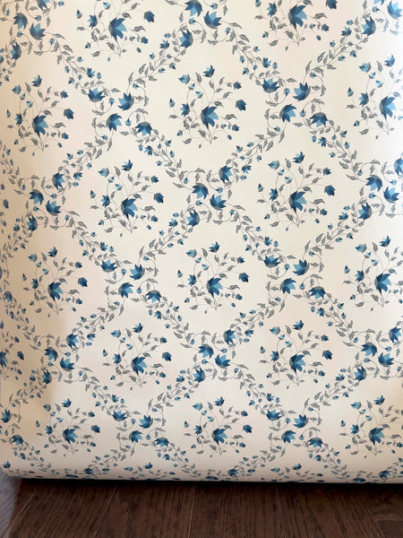 Rama Non Woven Wallpaper SAMPLE A4 size (approx) | Colour: Indigo Blue